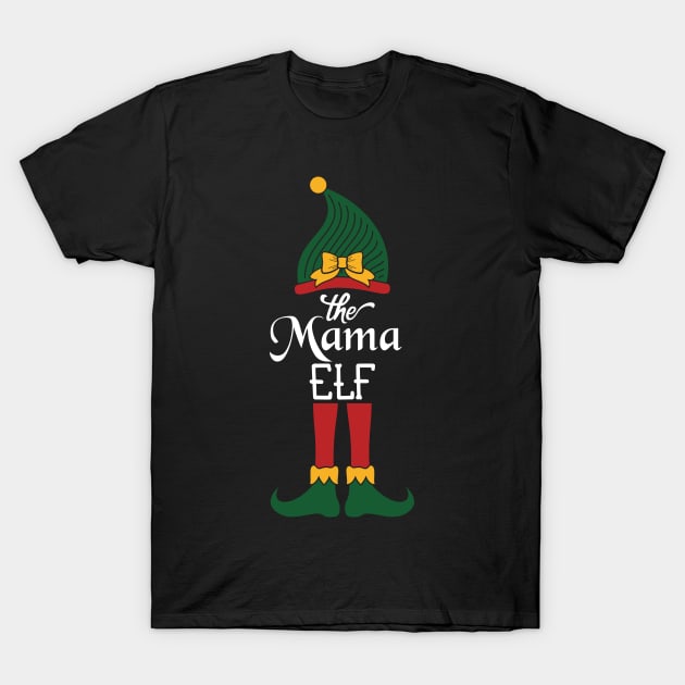 The Mama Elf Matching Family Group Christmas Party Pajama T-Shirt by Gufbox